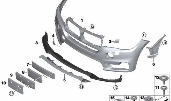 Portamatrículas para BMW X5 F15 (OEM 51117304085). Original BMW