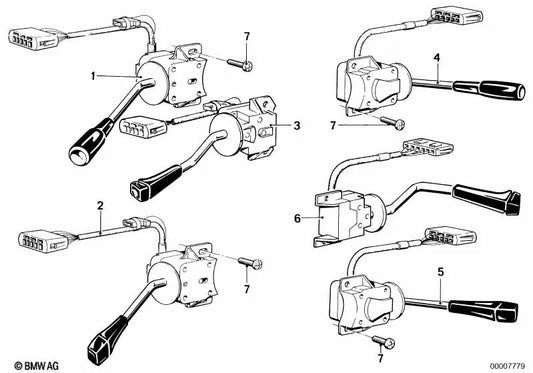 Blinker-Kurz-Lang-Schalter für BMW E12, E24 (OEM 61311366157). Original BMW