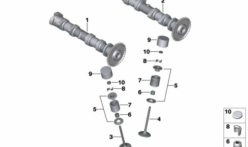 Árbol de levas de escape OEM 11318528957 para BMW i3 (I01). Original BMW.