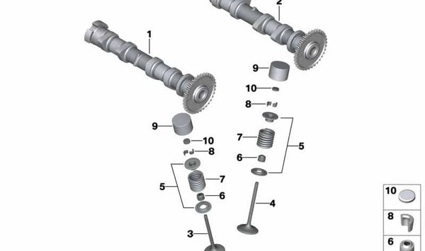 Árbol de levas de escape OEM 11318528957 para BMW i3 (I01). Original BMW.