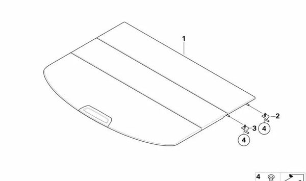 Eje de plataforma de almacenamiento para BMW X6 E71, E72, F16, F86 (OEM 51479167211). Original BMW