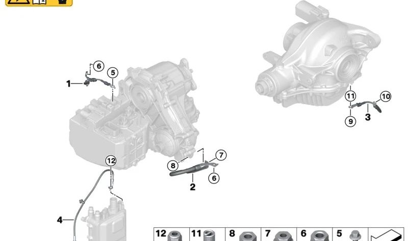 Tuerca hexagonal OEM 07129909412 para BMW F30, F31, G20, G21, G01, G08, G05. Original BMW.