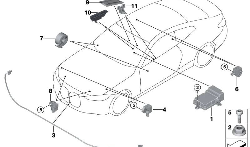 PTS PTS Fußgängerschutzsensor 65765A1D6F7 für BMW G26. Original BMW.