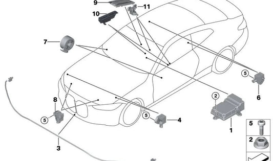 PTS PTS Fußgängerschutzsensor 65765A1D6F7 für BMW G26. Original BMW.