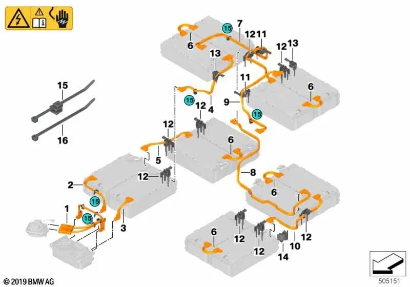 Cable guide for BMW G05 (OEM 61278697684). Original BMW