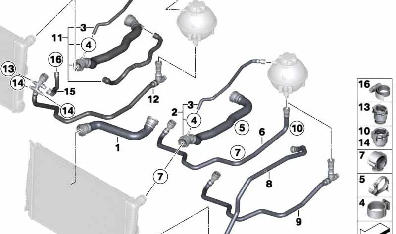 Manguera de refrigerante OEM 17128571617 para BMW F25 (X3). Original BMW