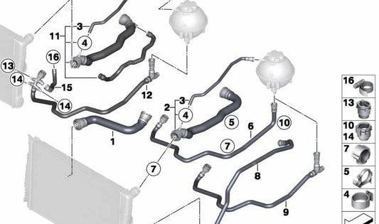 OEM -Kältemittelschlauch 17128571619 für BMW F25. Original BMW.