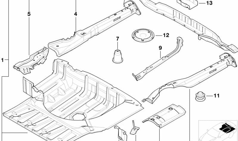 Larguero izquierdo para BMW Serie 5 E39 (OEM 41118209463). Original BMW