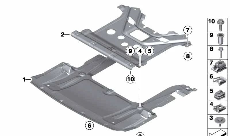 Cubrecárter delantero OEM 51758050295 para BMW F01, F02. Original BMW.