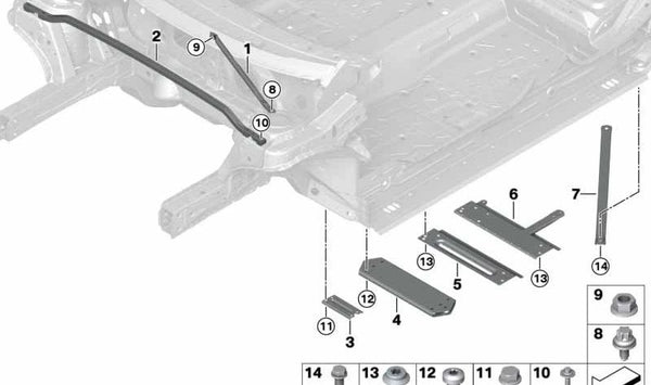 Soporte de conexión OEM 51717315460 para BMW F45, F60. Original BMW