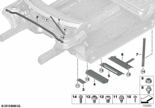 Torsionsstab hinten links für BMW F45, F48N, F39 und MINI F60, F60N (OEM 51617425187). Original BMW