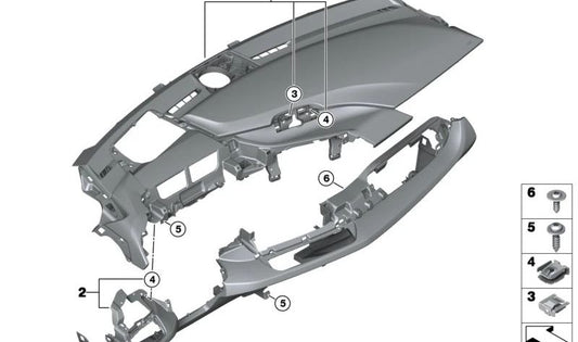 OEM 51459309380 Dashboard Upper Dashboard for BMW I12 (i8 Coupe), BMW I12 (i8 Roadster), BMW I15 (i8 Roadster). Genuine BMW.