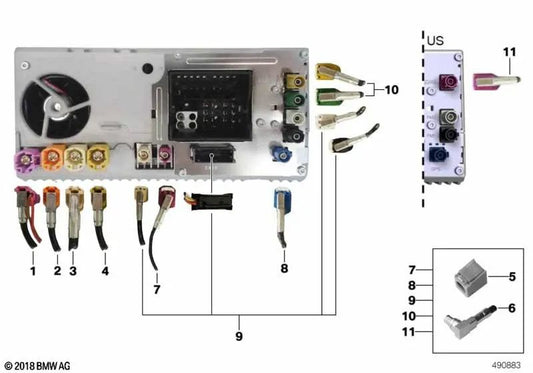 Módulo de reparación - Antena GPS para BMW X3 F97, G01, G08, X4 F98, G02 (OEM 61118781510). Original BMW.