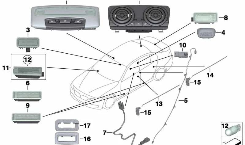 OEM Heckdachlicht 63319321587 für BMW F35. Original BMW.