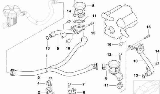 Luftkanal für BMW 5 E60 -Serie, E61, Serie 6 E63, E64, Serie 7 E65, E66 (OEM 11727541418). Original BMW