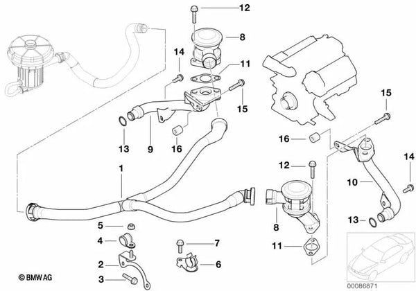 Conducción de aire para BMW Serie 5 E60, E61 Serie 6 E63, E64 Serie 7 E65, E66 (OEM 11727541419). Original BMW.