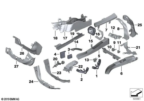 Kabelschacht para BMW Serie 6 F06, F06N Serie 7 F01, F01N, F02, F02N, F04 (OEM 61139166352). Original BMW.