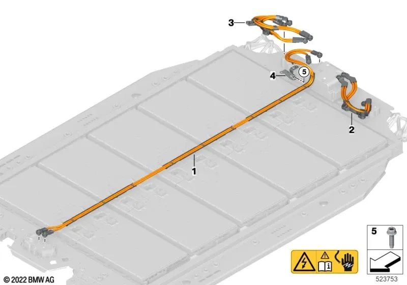 Kabelo ad alta tensione per la serie BMW 7 G70 (OEM 61278846863). BMW originale