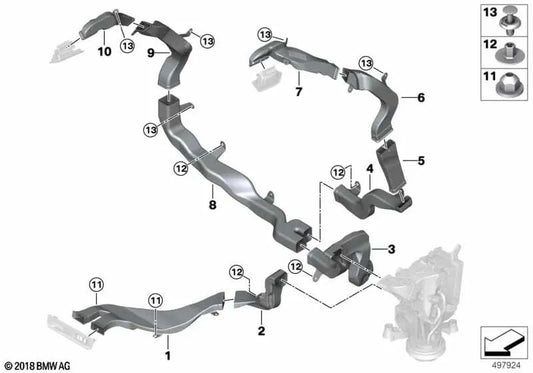 Linkskaltes Luftkanal für BMW X7 G07, G07N (OEM 64227498135). Original BMW