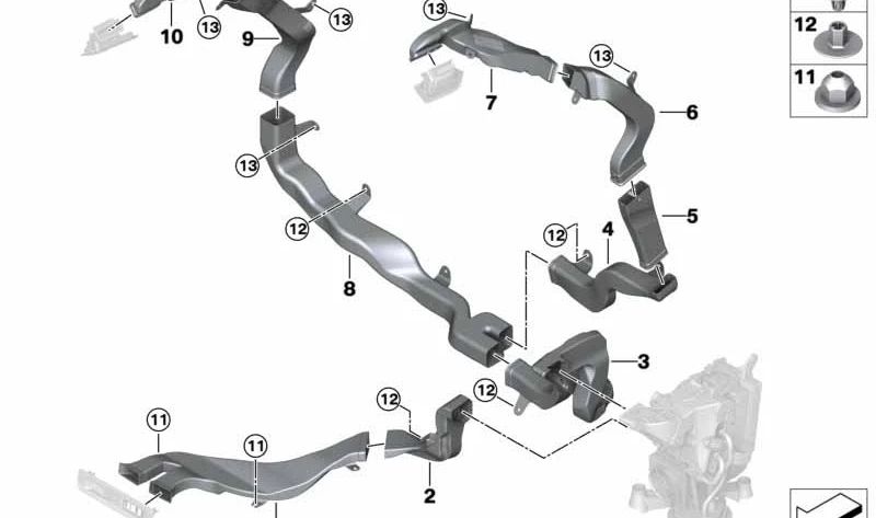 Canal de ar frio esquerdo para BMW G07 (OEM 64227466093). BMW original