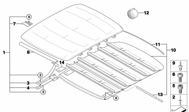 Guía izquierda OEM 51922491211 para BMW E36. Recambio original BMW.