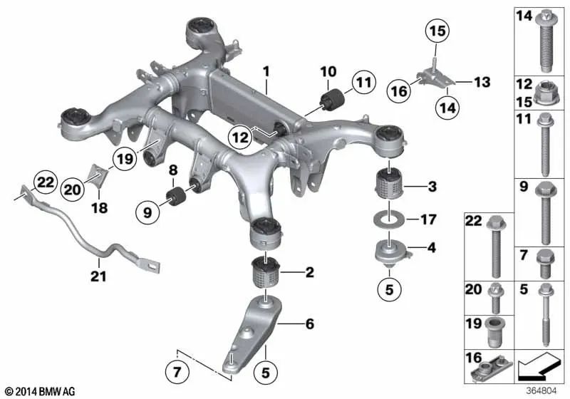 Anillo de tope trasero izquierdo para BMW F07, F10, F11, F06, F12, F13, F01N, F02N, F01, F02, F04 (OEM 33316798811). Original BMW