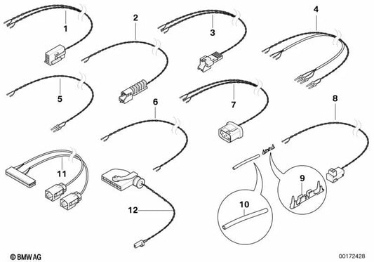 Rep.-Cable Puerta delantera der./Unidad de control para BMW E83, E83N (OEM 61113452486). Original BMW