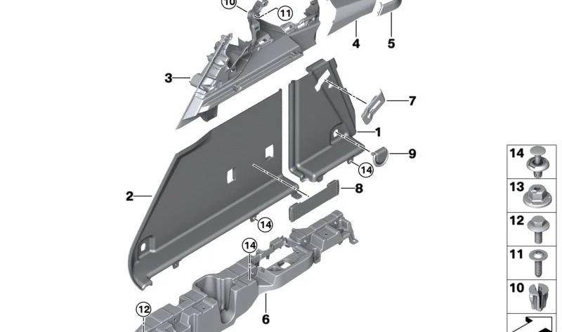 Revestimiento del maletero trasero izquierdo para BMW i I20 (OEM 51476927127). Original BMW