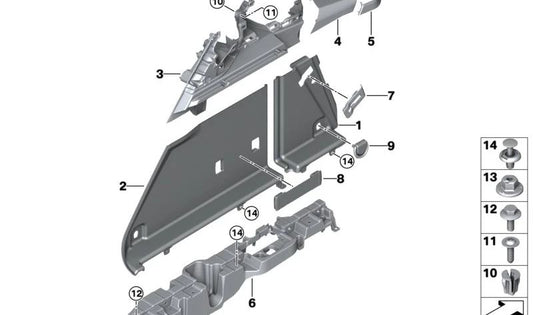 Cubierta ranura del cinturón izquierda para BMW I20 (OEM 51476926693). Original BMW