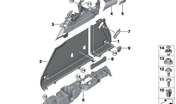 Revestimiento del maletero trasero izquierdo para BMW i I20 (OEM 51476927127). Original BMW