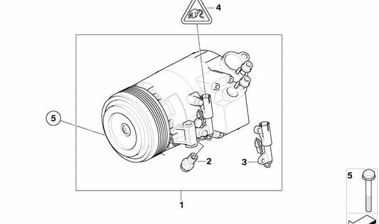 OEM -Klimaanlagen -Kompressor 64509182797 für BMW E83 X3. Original BMW.