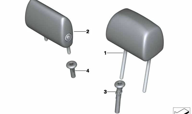 Reposacabezas de cuero exterior para BMW Serie 5 F10, F18 (OEM 52207322893). Original BMW