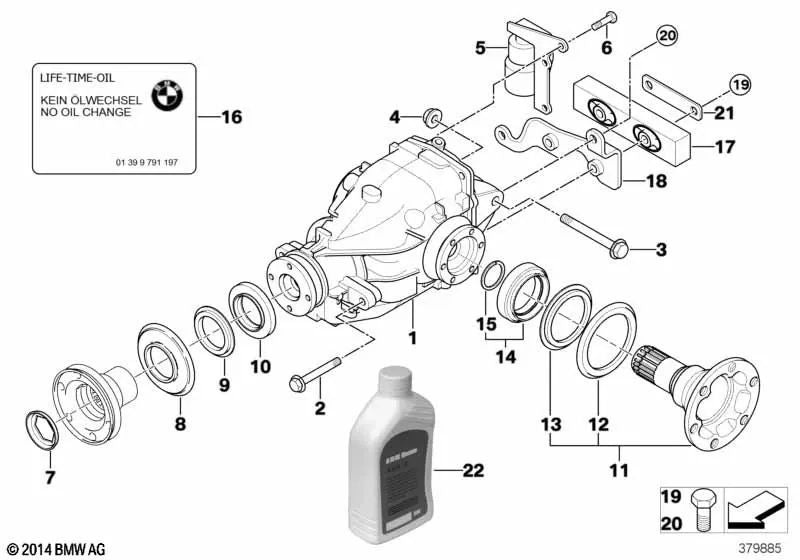 Brida de salida de arrastre para BMW Serie 3 E46 (OEM 33131428894). Original BMW