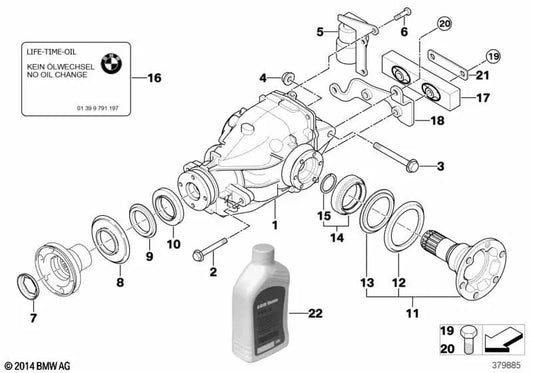 Drag outlet flange for BMW 3 Series E46 (OEM 33131428894). Genuine BMW