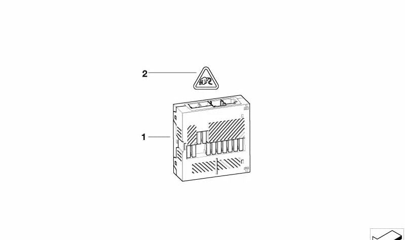 Socket housing for BMW 5 Series E60, E61, 6 Series E63, E64, 7 Series E65, X5 E53 (OEM 61136913610). Original BMW