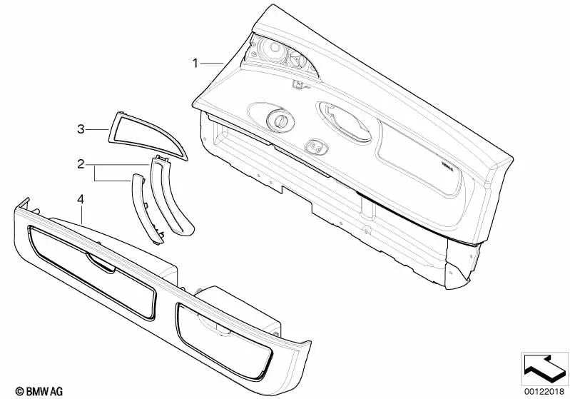 Right leather door trim for BMW Z8 E52 (OEM 51418020640). Original BMW.