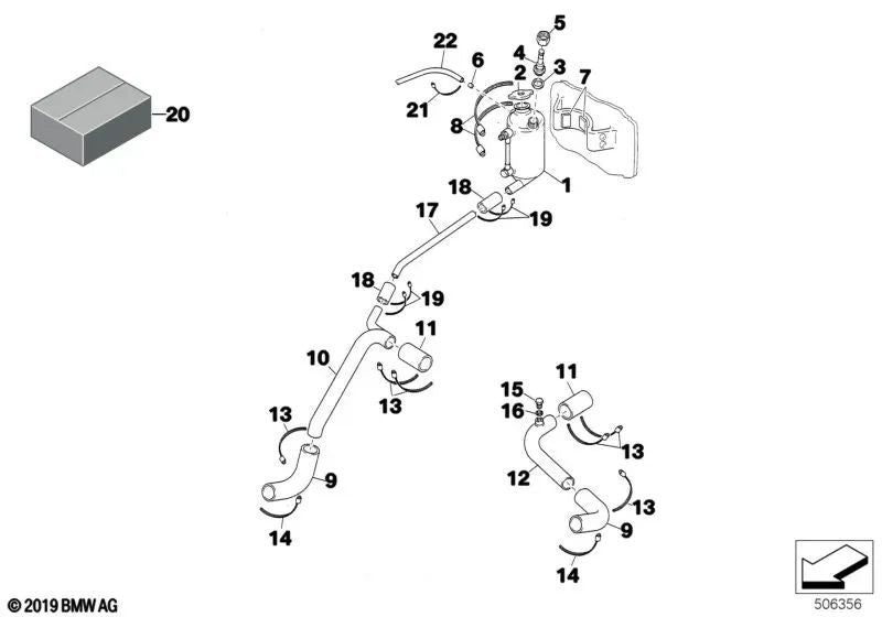 Rubber ring for BMW 3 Series E30, E36, 5 Series E34, E39, 8 Series E31 (OEM 61311361249). Genuine BMW.