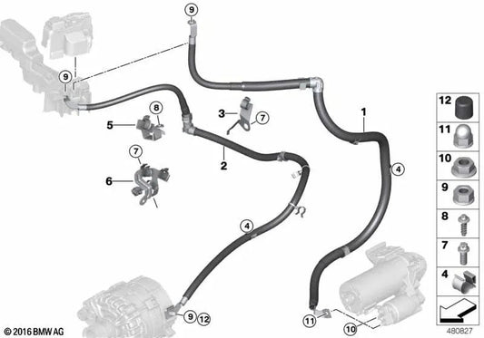 Soporte de chapa para BMW G20, G22, G26, G30, G31, G32, G11, G01, G02 (OEM 12428652734). Original BMW