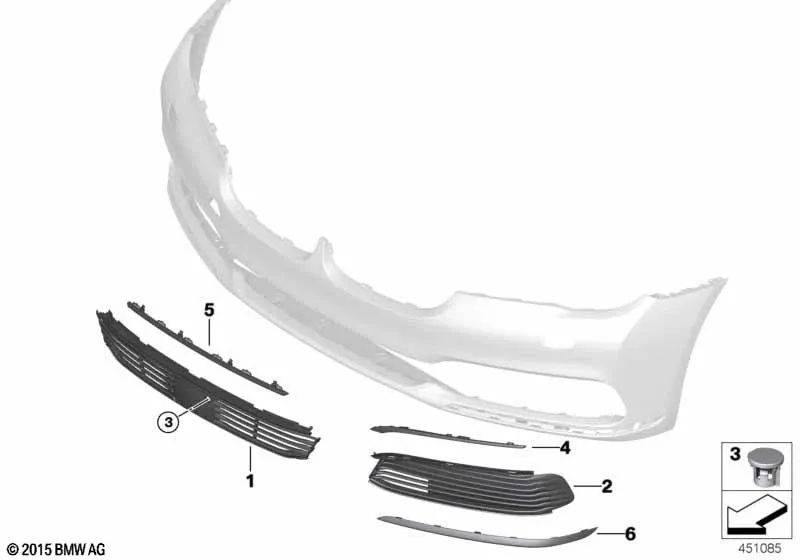 Rejilla de entrada de aire abierta izquierda para BMW Serie 7 G11, G12 (OEM 51117486839). Original BMW