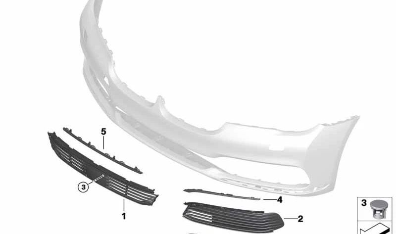 Rejilla Toma de Aire Central para BMW Serie 7 G11, G12 (OEM 51117486833). Original BMW