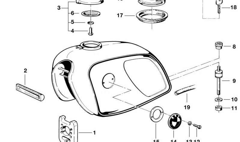 OEM DRAWING 16111230506 FOR BMW R50. Original BMW.