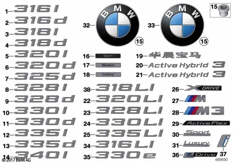 Zulassung für BMW 3er F31, F31N (OEM 51147289833). Original BMW