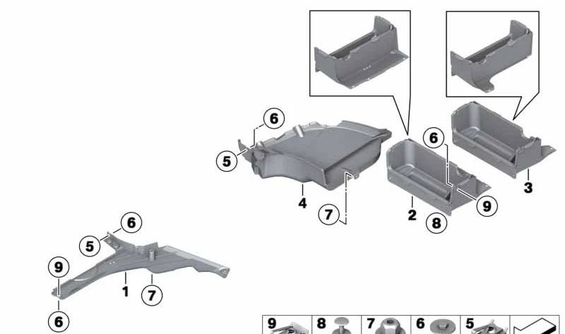 Cubierta derecha del depósito OEM 51757302374 para BMW F01, F02. Original BMW