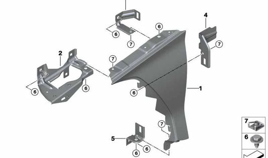 Soporte Pared Lateral Pilar A Izquierdo para BMW Z4 G29 (OEM 41008812547). Original BMW.