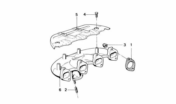 Colector de escape OEM 11751267955 para BMW E21, E12, E28. Original BMW.