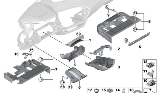 Compartimento lato conducente OEM 51459867824 per BMW G29. BMW originale.