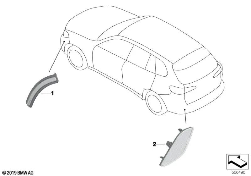 Reflector lateral izquierdo para BMW X6 F96, G06 (OEM 63147437081). Original BMW.