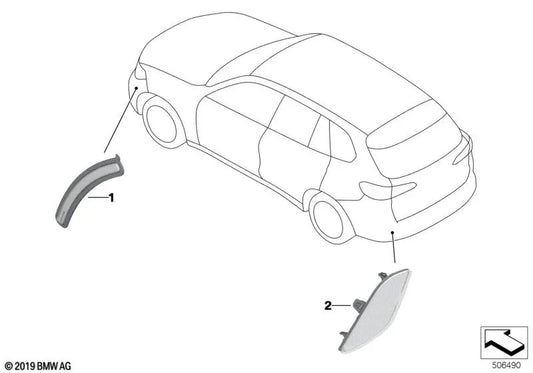 Left reflector for BMW X5 F95, F95N X6 Series F96, F96N (OEM 63148091977). Original BMW.