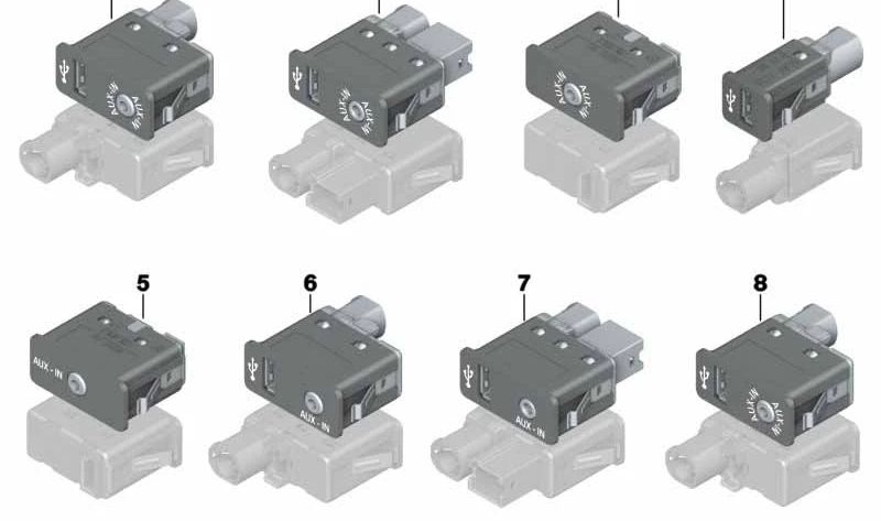 Connettore USB OEM 84109237656 per BMW E81, E82, E87, E88, E90, E91, E92, E93, E60, E61, F07, F10, F11, E63, E64, F06, F12, F13, F01, F02, F04, E84, E84, E84, E84, E84, E84, E84, E84, E84, E84, E84, E84, F25, F26, E70, E71, E72, E89. BMW originale