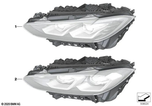 Left laser headlight for BMW 3 Series G80, G81 4 Series G22, G23, G26, G82, G83 (OEM 63119851041). Original BMW.